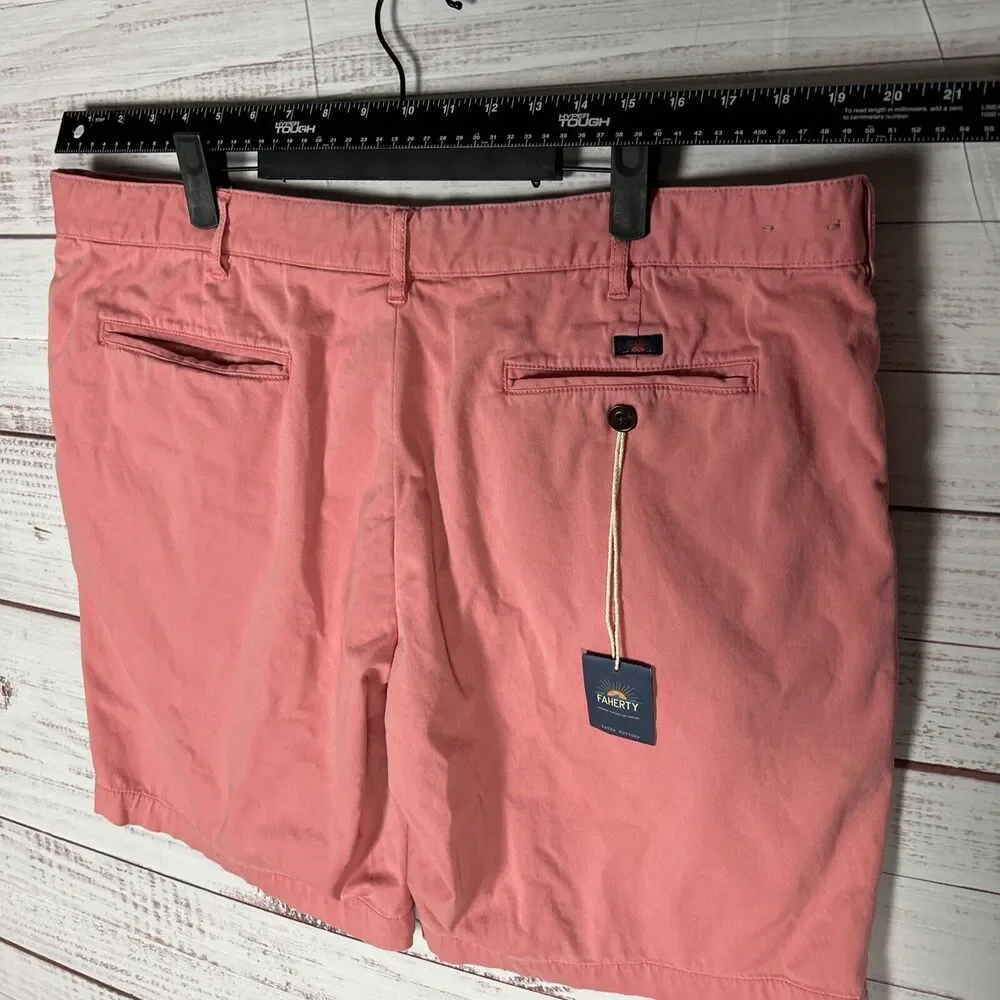 Faherty Shorts Mens Chino Sz 40 Light Red Pink 9.5